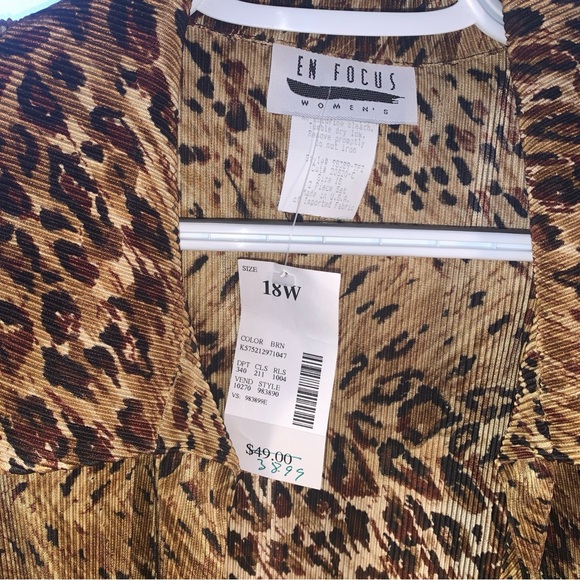 Enfocus Studio Cardigan Animal Print Blouse Women’s 18 NWT 3/4 Length Sleeves - Picture 2 of 12